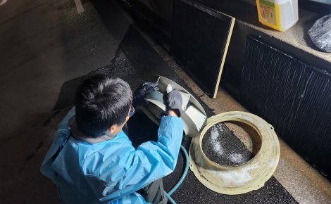 愛知県名古屋市中村区　飲食店(レストラン)　漏水事故後　除カビ処理作業