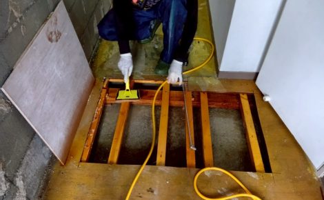 愛知県名古屋市中川区　マンション漏水事故後　除カビ除菌処理施工