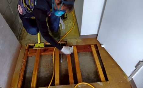 愛知県名古屋市中川区　マンション漏水事故後　除カビ除菌処理施工