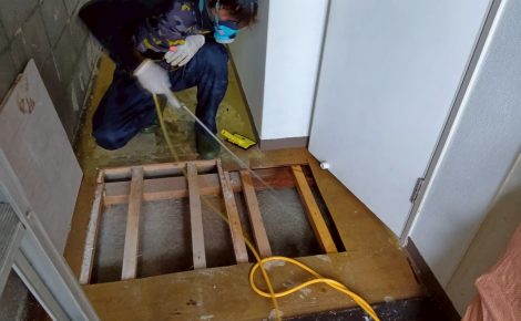 愛知県名古屋市中川区　マンション漏水事故後　除カビ除菌処理施工
