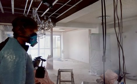 愛知県名古屋市中川区　マンション漏水事故後　除カビ除菌処理施工